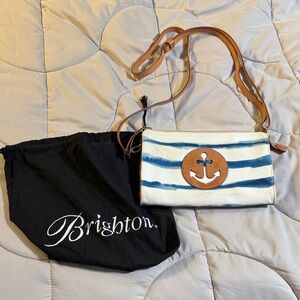 Brighton Nautical Blue and Tan Crossbody Bag